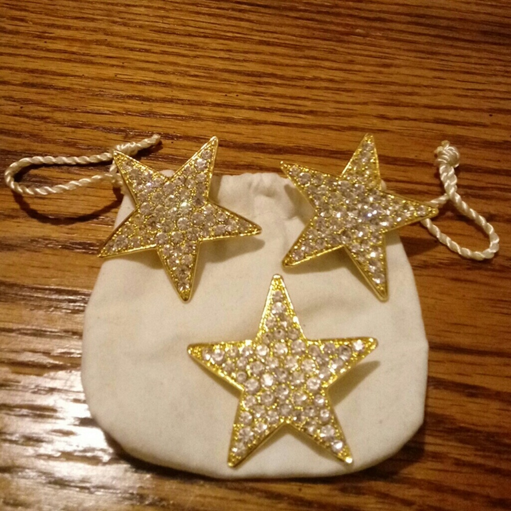 Stars &Crystals Vintage Earrings/Brooch
